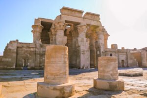 Symmetrical dual entrances of the Kom Ombo Temple in Aswan