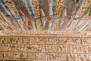 Famous Dendera light relief carving inside the temple crypt