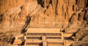 Terraces and central ramp of Hatshepsut Temple in Luxor